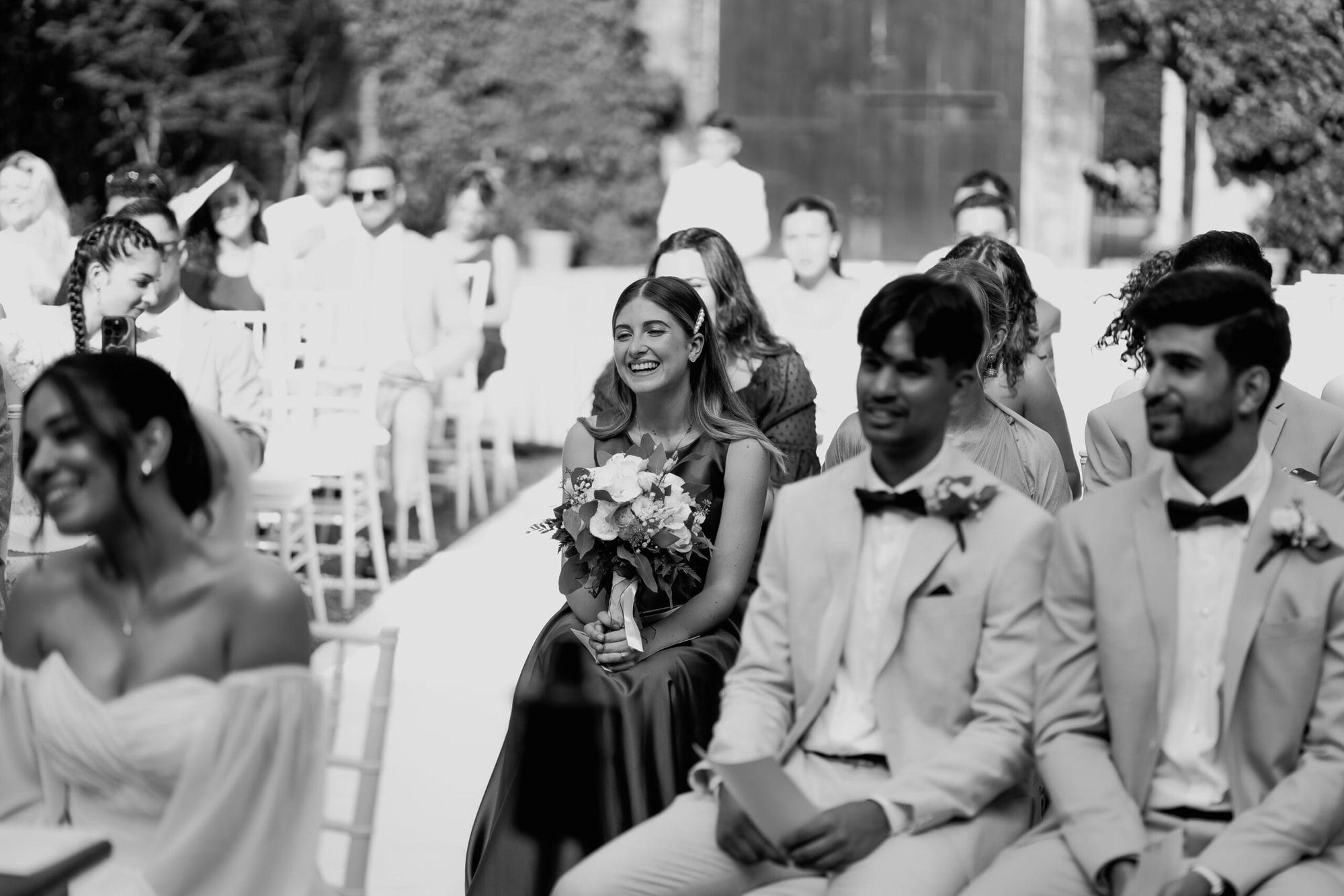 Sposi durante la cerimonia religiosa matrimonio testimoni di Geova al Castello di Cavernago, Bergamo